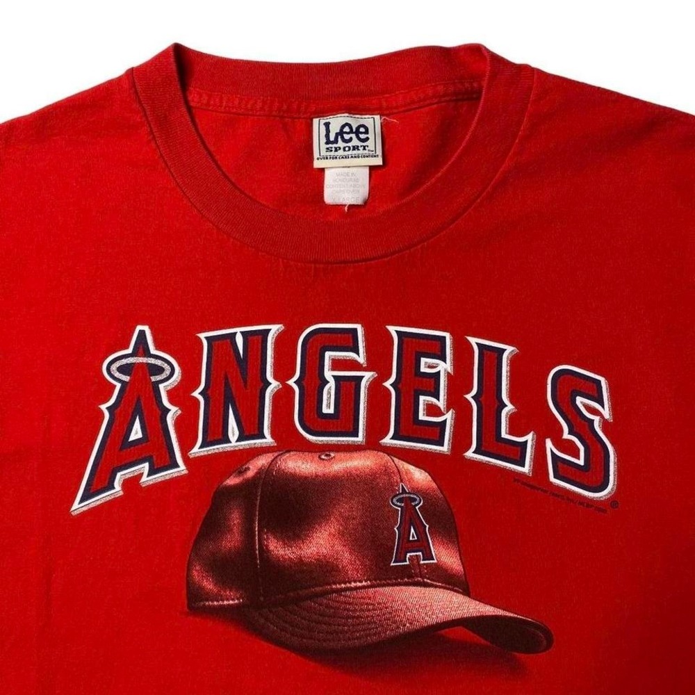 Vintage 2000s Angels baseball helmet shirt